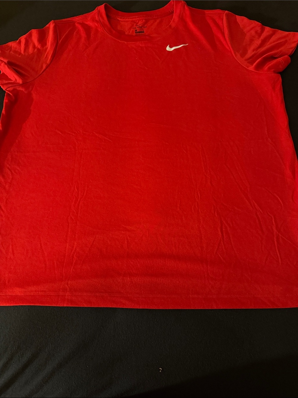 Nike Red Short Sleeve women Dri-FIT Tee with White Swoosh